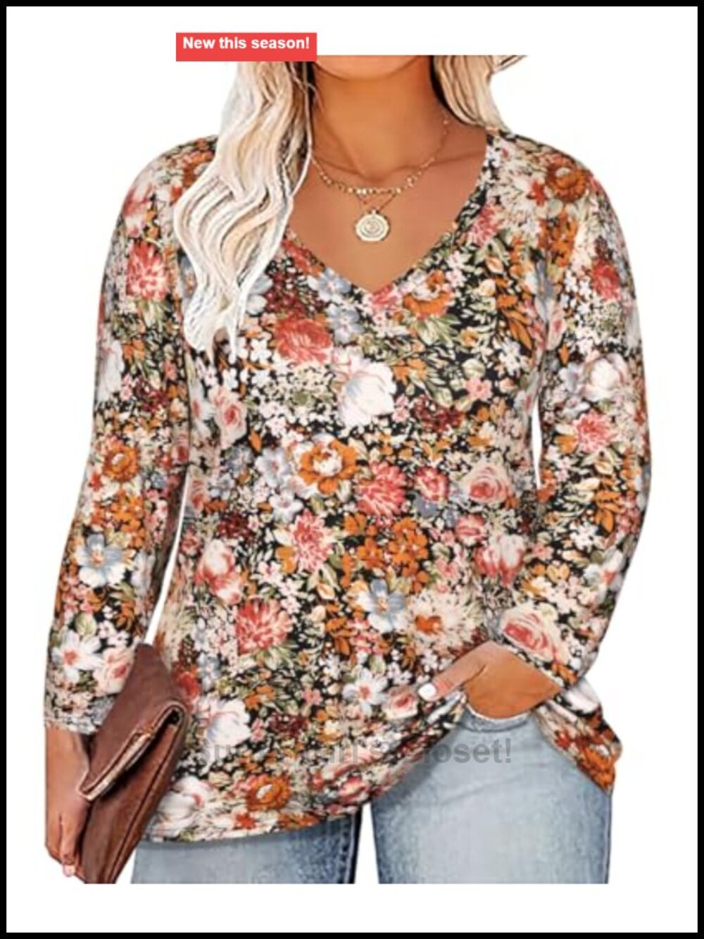 Womens Plus Size V Neck Long Sleeve Tunic Top Loose Fit Fall Winter Blouse